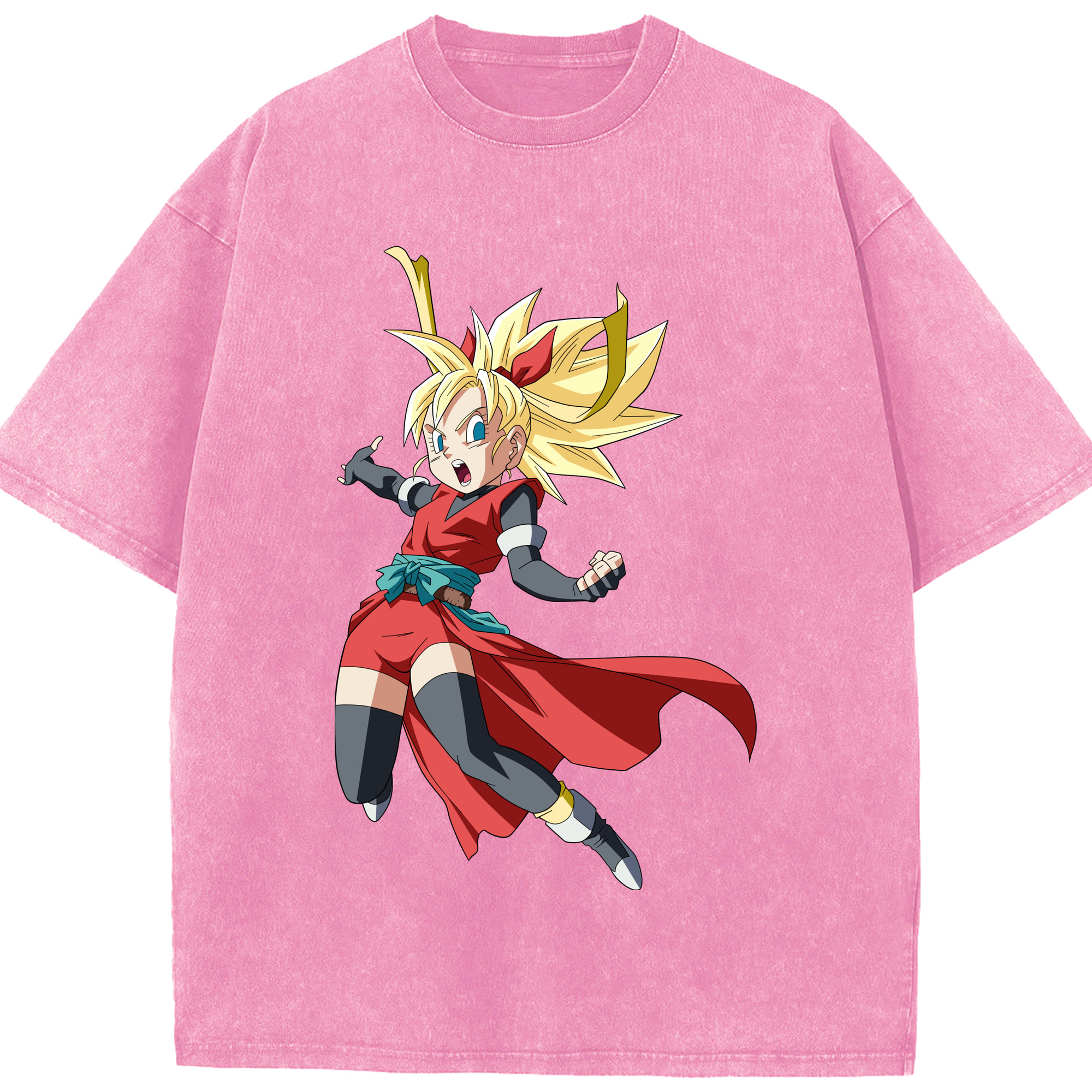 （画像用） ドラゴンボール カリフラ DRAGON BALL Caulifla 綿100% ヴィンテージ風 半袖Tシャツ（フロントプリント）